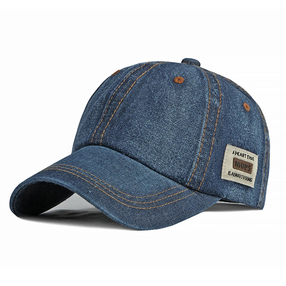 Blue Denim Hat For Men Summer Baseball Caps