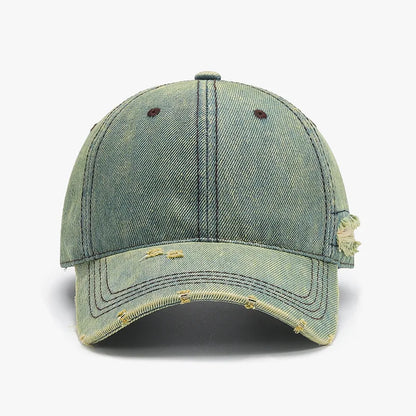 Denim Baseball Cap For Men Cotton Hats Distressed Ripped Large Caps
