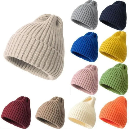 Fashion Winter Warm Knitted Cap Soft Thick Woolen Hat