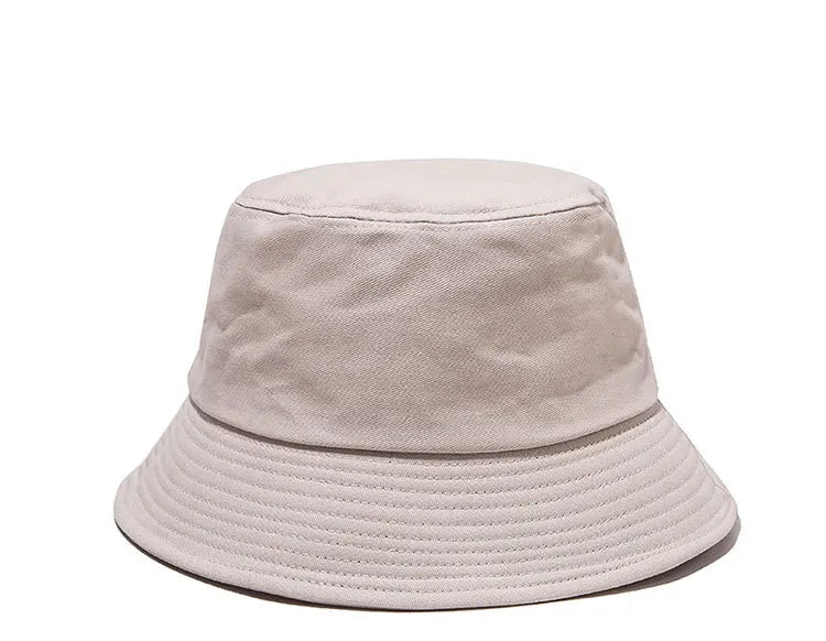 Solid Color Fisherman Hat Korean Trendy Hip Hop Bucket Hat Summer Flat Top Sun Cap Casual Outdoor