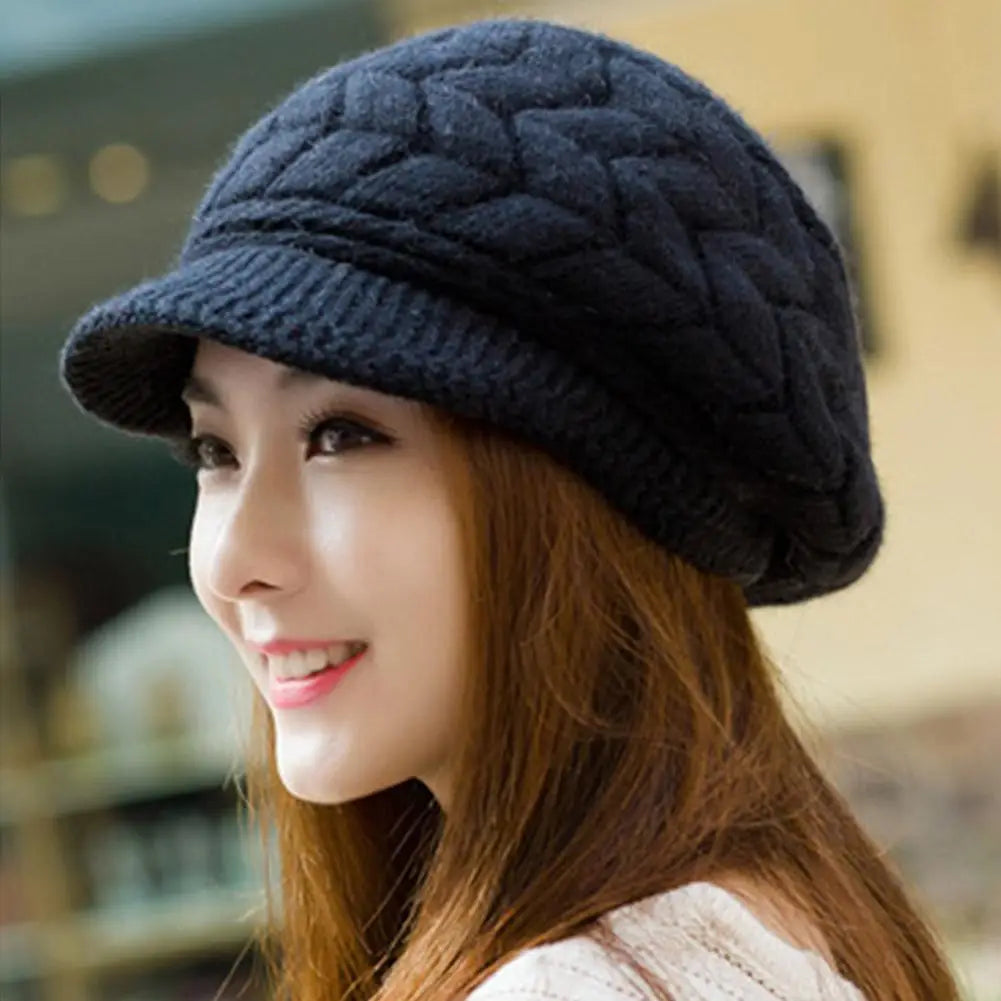 Women's Winter Solid Color Warm Knitting Loose Beret