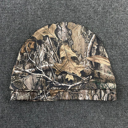 Retro Hip-Hop Camouflage Leaf Print Pullover Hat