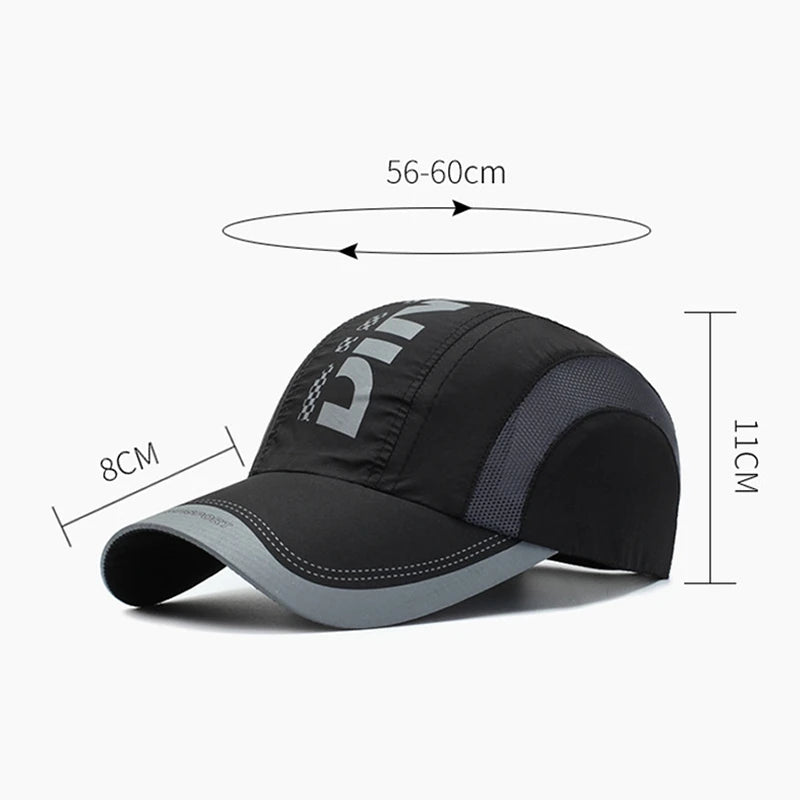 Summer Outdoor Sports Quick Drying Hat Thin Breathable Mesh Anti-UV