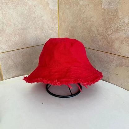 Cotton Fringed Fisherman Cap Soft Aluminum Wire Shape Water Wash Hat