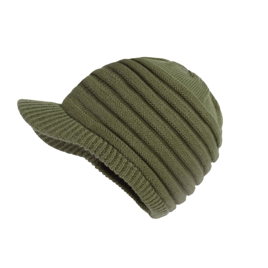 Unisex Winter Hats With Visor Warm Ski Hat Stylish Knitted Hat