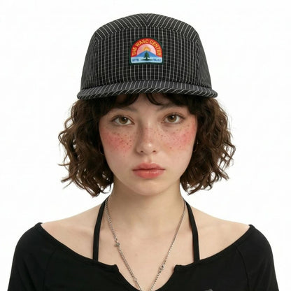 Korean Style Retro Plaid Flat Brim Baseball Cap Women