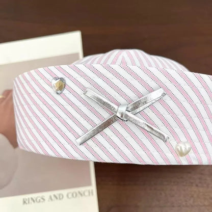Fashionable Stripe Bow Sailor Hat