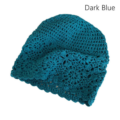 New Vintage Artistic Beret Cap Hand-Made Breathable Knitted Hat