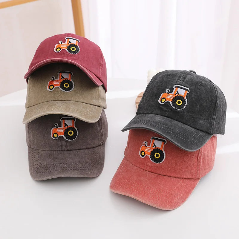 Boys Baseball Cap Tractor Embroidered 2026 Summer Kids