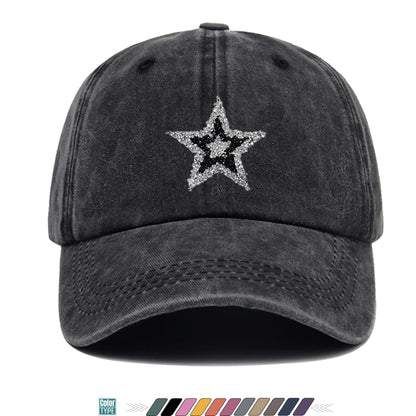 Sparkling Rhinestone Star Trucker Hat - Unisex Baseball Cap