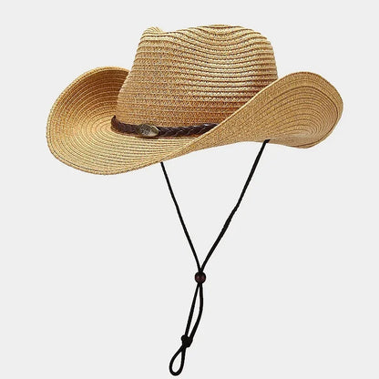 Summer UPF50+ Wide Brim Sun Hat Outdoor Western Cowboy Fisherman Cap