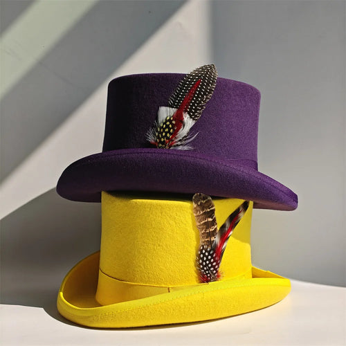 Purple 100% Wool Hat For Men And Women Fedora