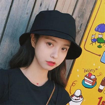 Foldable Bucket Hat Unisex Women Outdoor Sunscreen Hat Pure Color Fishing Hunting Cap