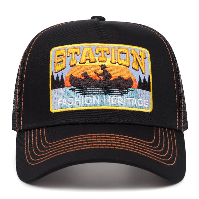 Fashionable Creative Baseball Hat Station Small Boat Embroidery Baseball Cap