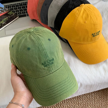 Solid Color Letter Baseball Hat For Women Embroidery Adjustable Sun Hat Girl Outdoor Causal Duck Cap
