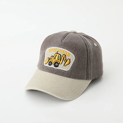 Fashion Letter Children Baseball Hat Solid Color Baby Peaked Cap