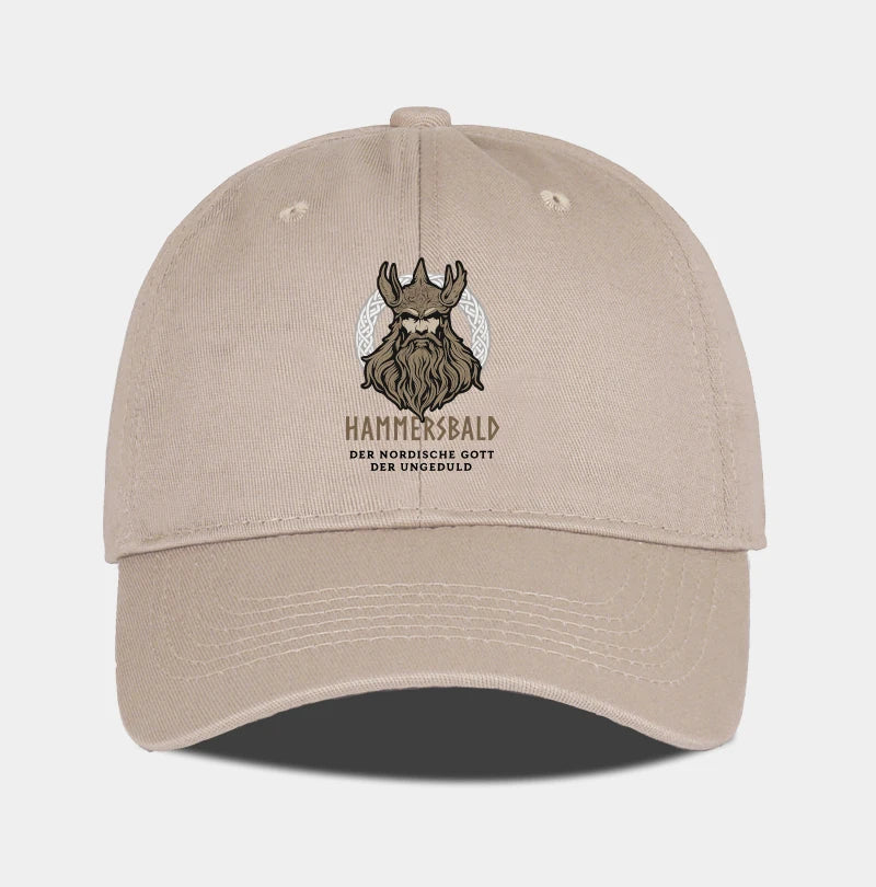 Hammers Bald Printed Baseball Cap Soft Comfortable Lightweight Breathable Adjustable Retro Viking Style