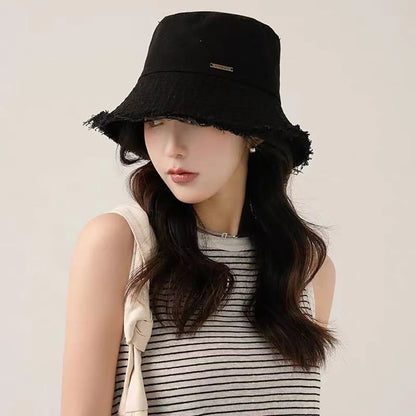 Trendy Frayed Edge Bucket Hat For Women Autumn