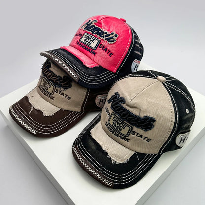 Korean Vintage Washing Men Women Baseball Hats Cotton Snapback Caps