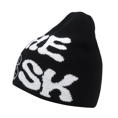 Y2K Letter Knitted Winter Autumn Beanie Cap Men Women