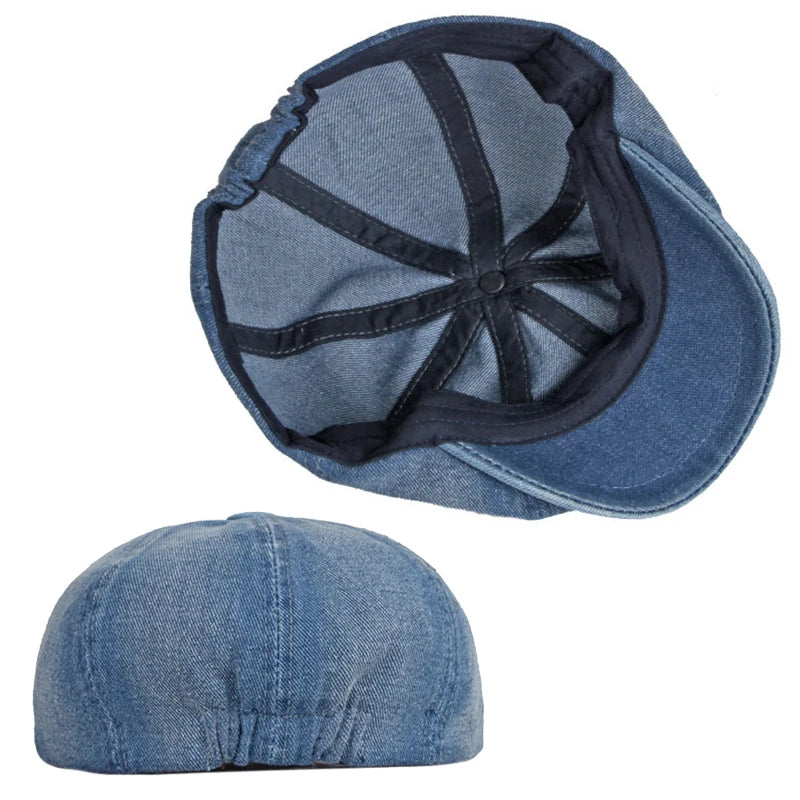 Men's Octagonal Hat Casual Solid Eight-Blade Berets
