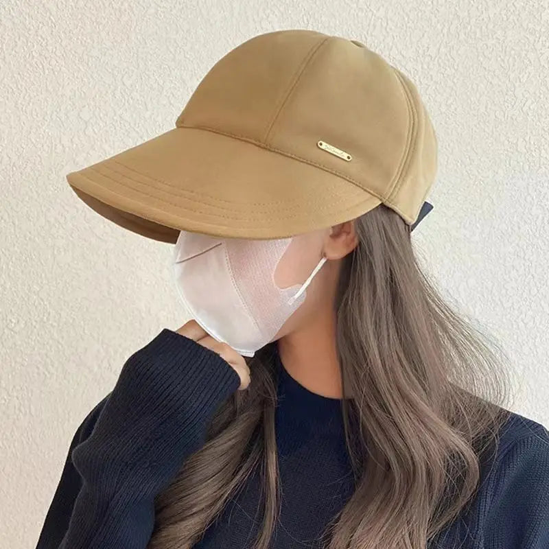 Women's Summer UV Protection Bucket Hat, Ponytail Baseball Cap
