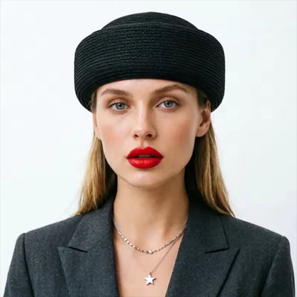Straw Pillbox Hat Summer Beret Sun Hats