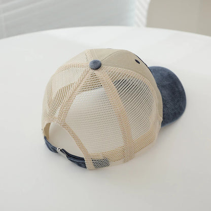 New Outdoor Letter H Children's Hats Summer HAPPY Mesh Baseball Cap Unisex Duck