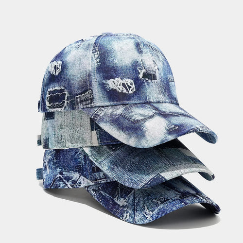 Four Seasons Sunscreen Solid Color Trend Retro Denim Baseball Hat