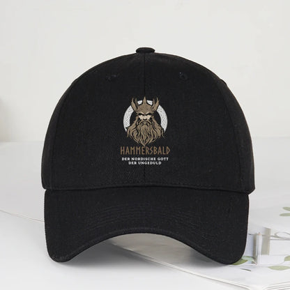 Hammers Bald Printed Baseball Cap Soft Comfortable Lightweight Breathable Adjustable Retro Viking Style