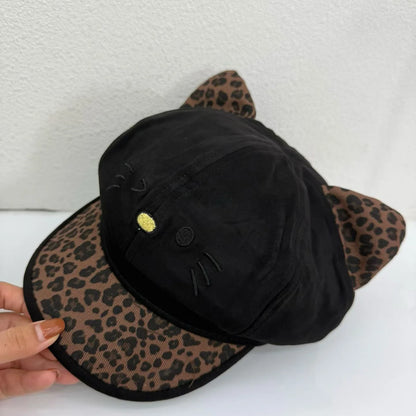Y2K British Leopard Berets Vintage Octagonal Cap