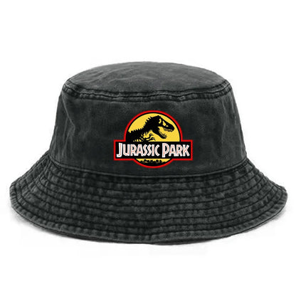 Jurassic Park Bucket Cap Distressed Hats Cap Dinosaur Men Retro Outdoor Summer