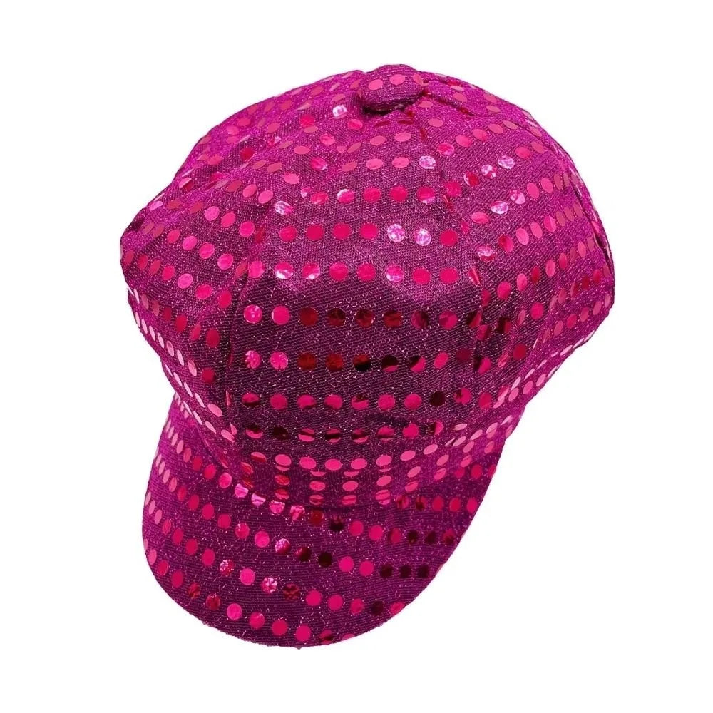 Retro Glitter Bling Costume Hat Sequin Dress Up Hat Beret Newsboy Cap