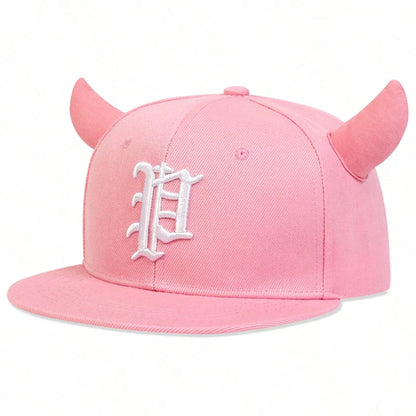 Unisex Personality Letter Embroidery Ox Horn Hip-hop Hats Outdoor Baseball Caps