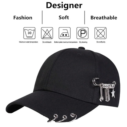 Unisex Personalized Iron Ring Baseball Caps Spring Autumn