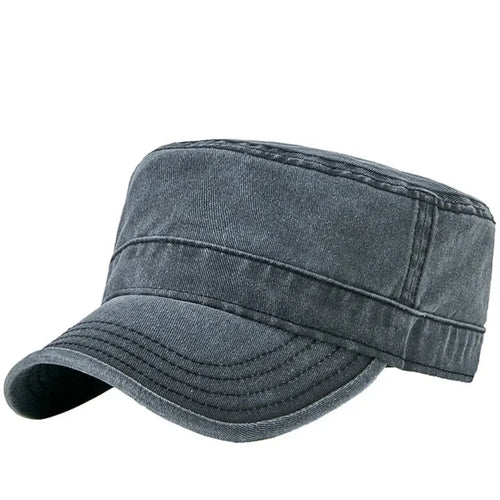 2023 Spring Summer Dad Pure Cotton Leisure Flat Top Military Hat