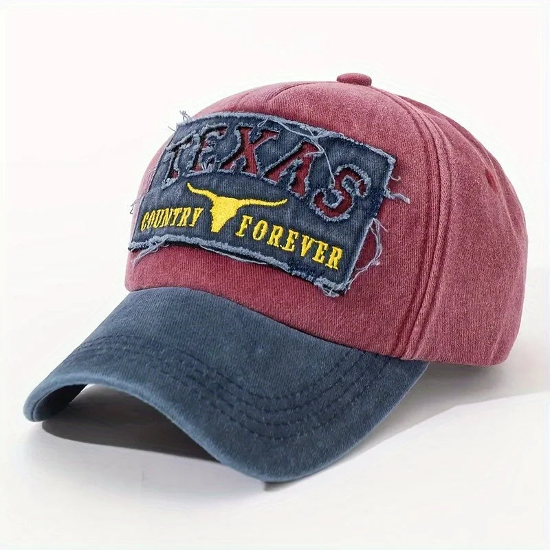 Texas Hollow 3D Patch Vintage Washed Baseball Hat