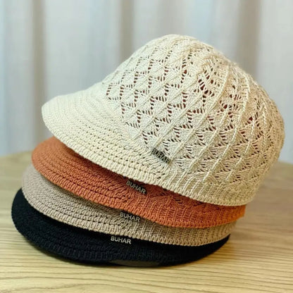 Hollow Design Headband Women's Bucket Hats Beret Hat
