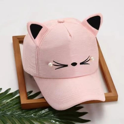 Cats Ears Fleece Hat Peak Cap Baseball Cartoon Cotton Outdoor Sport
