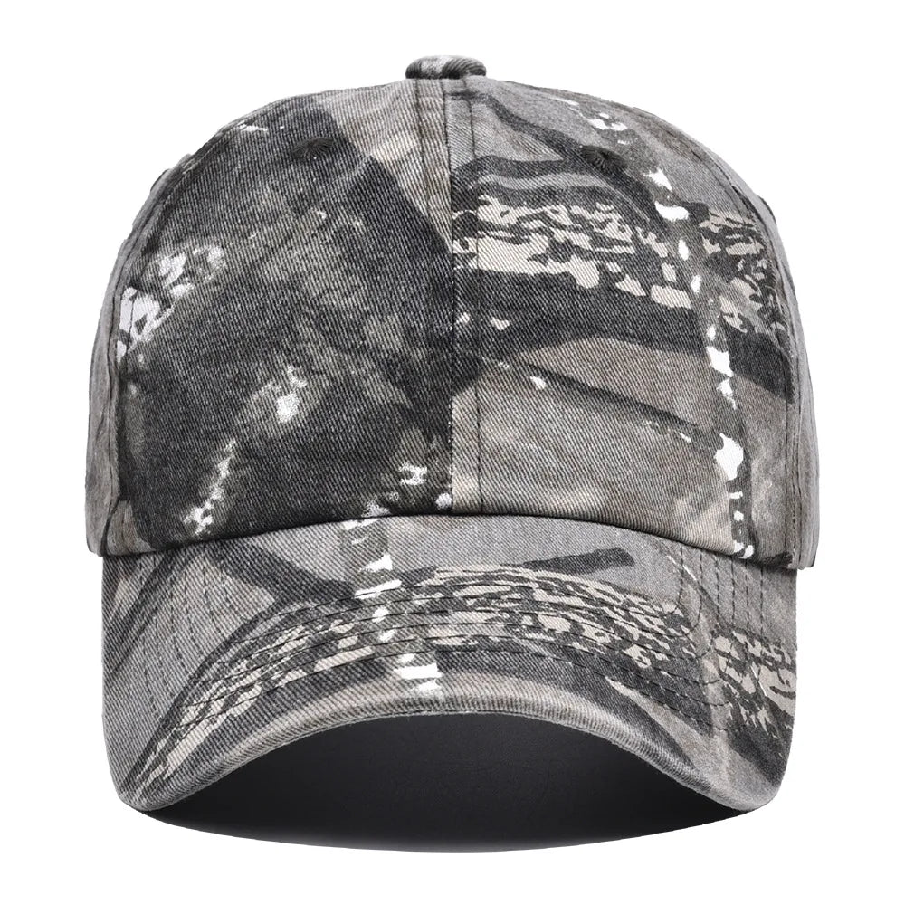 Unisex Hiking Camouflage Tactics Baseball Cap Leaves Jungle Hat Unstructured Panel Soft Top Sun Baseball Cap