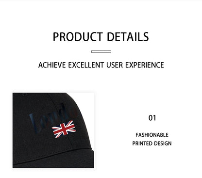 London Union Jack Print Baseball Cap British Vintage Minimalist Style Daily Commute City Stroll