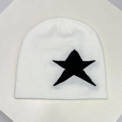 Warm Versatile Streetwear Fashion New Simple Star Hip Hop Beanies Niche Skate