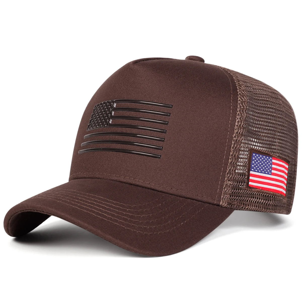 Unisex American Flag Embroidery Baseball Net Caps Outdoor Adjustable Casual Hats Sunscreen Hat Sports Cap
