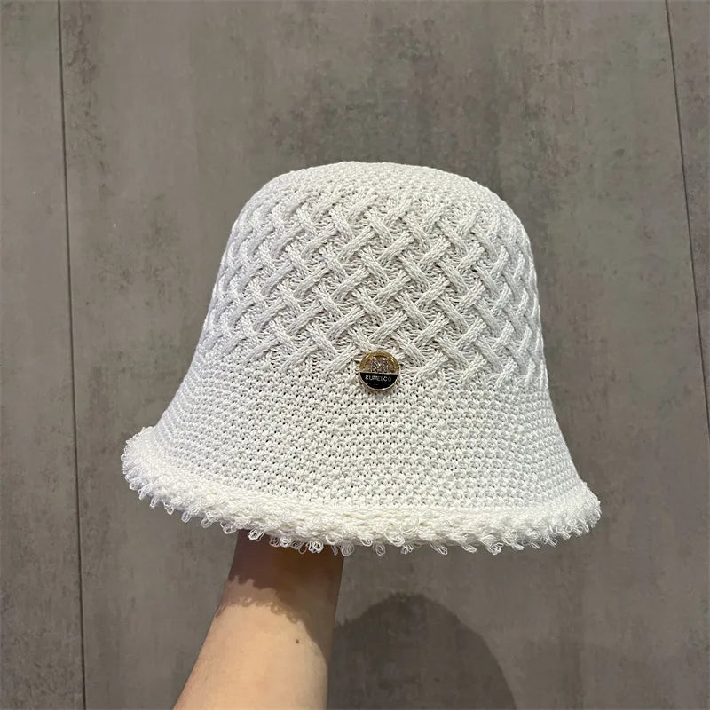 Japanese Minimalist Fisherman Hat Women's New Hollow Basin Hat