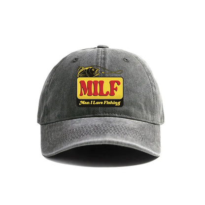 Man I Love Fishing Baseball Cap Vintage Distressed Dad Hats