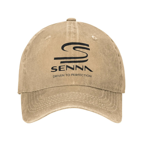 Ayrton Senna Racing Car Baseball Caps Retro Distressed Washed  Sun Cap Unisex