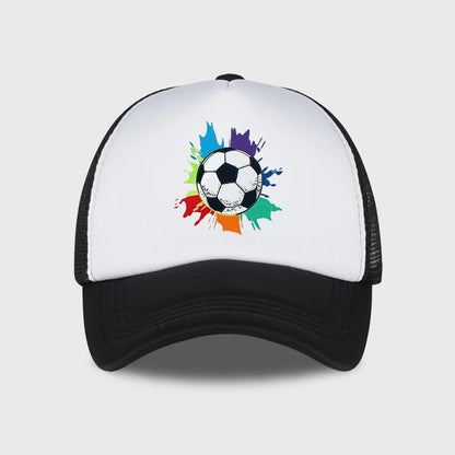Colorful Soccer Splash Print Sponge Mesh Cap