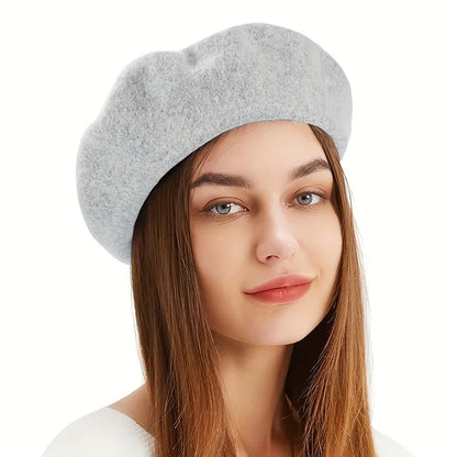 Women's Classic Beret Hat, Fall Winter Vintage Painter Hat