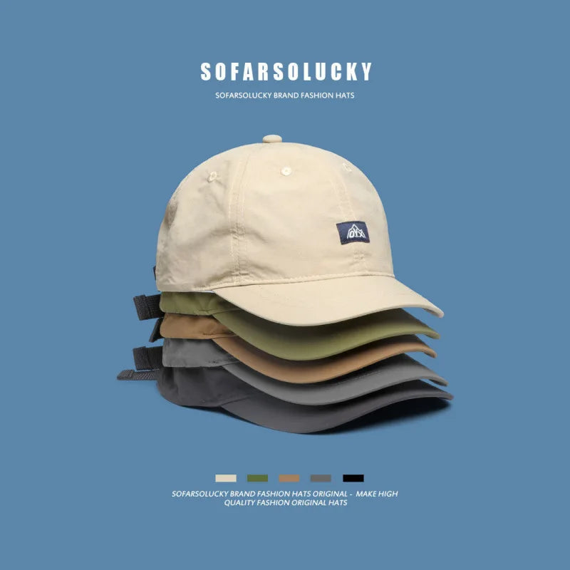 Retro Short-Brimmed Hat men's Summer Quick-Drying Outdoor Sports Parasol Thin Short-Brimmed Baseball Cap