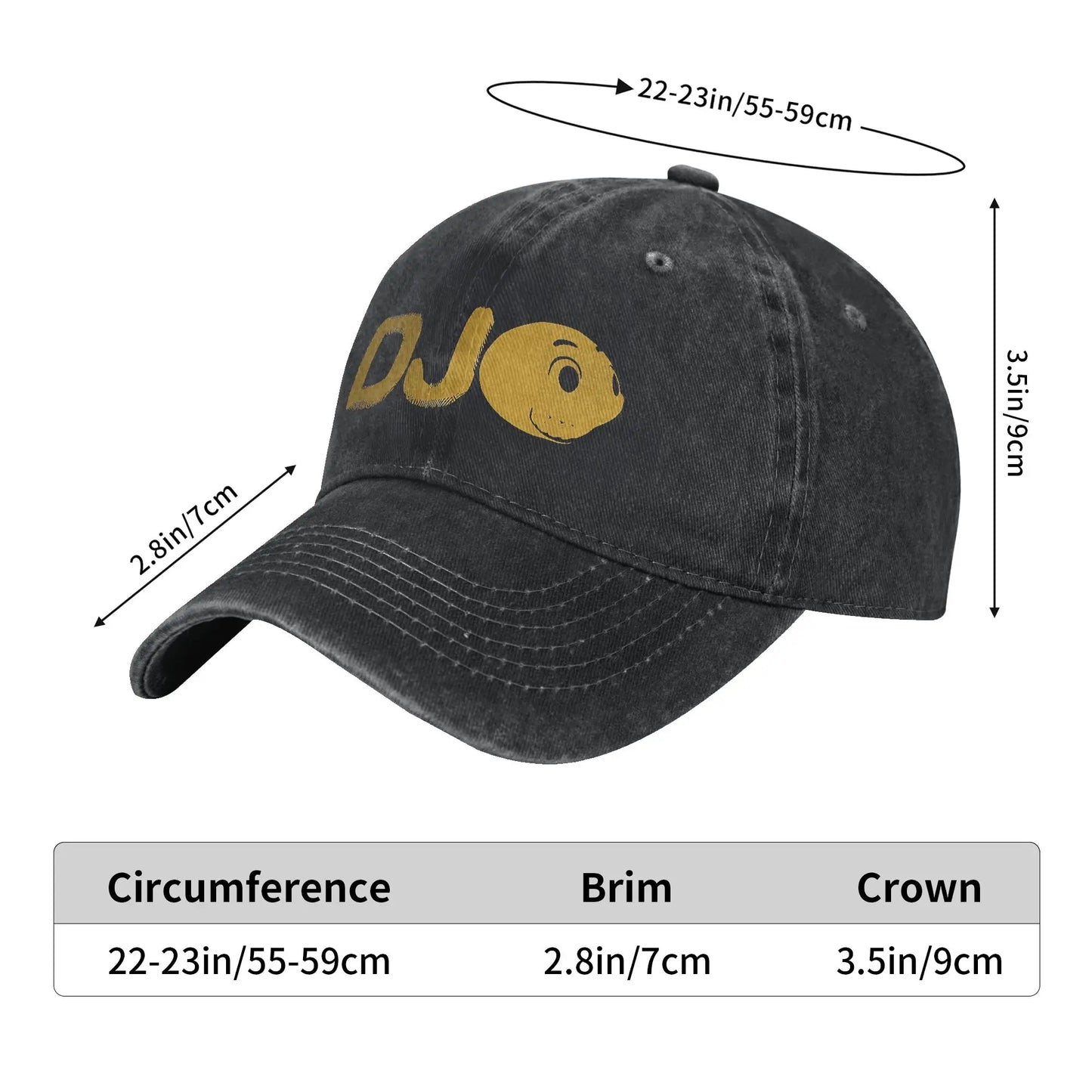 Summer Djo Music Baseball Cap Sun Breathable Custom Logo Washed Hip Hop Hats